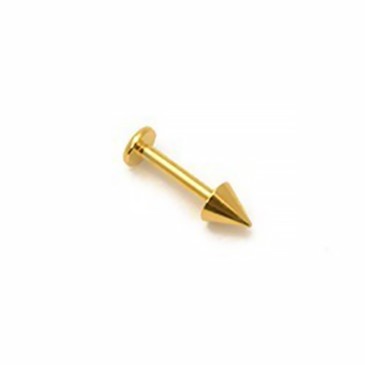 Gold plated labret with cone